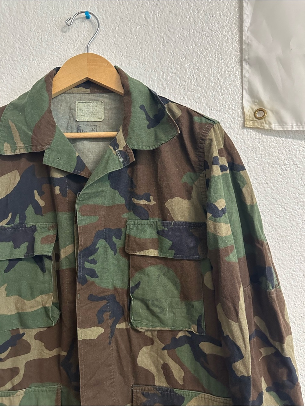 Vintage US Military M81 Woodland Camo BDU Field Jacket Small Long